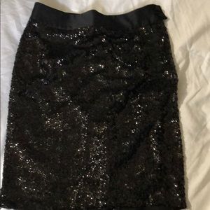 Black sequin pencil skirt
